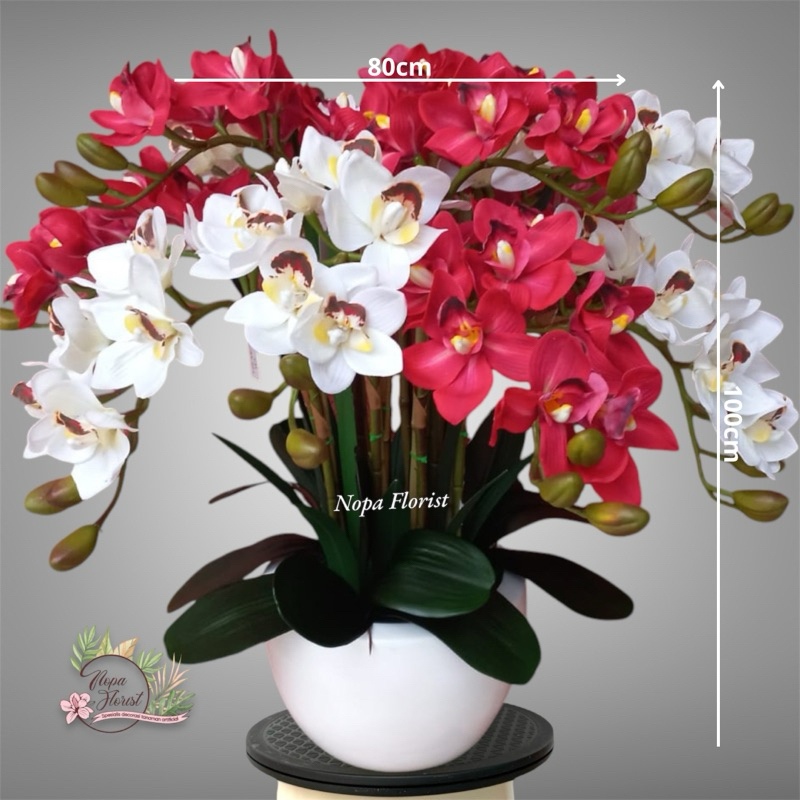 Rangkaian Bunga Anggrek Cymbidium Latex Artificial