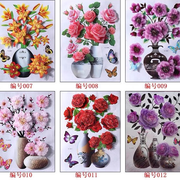 MURAH MERIAH Sticker Dinding 3D Simulasi Bunga  Tempelan Dinding Bunga 3D 3X58 Cm