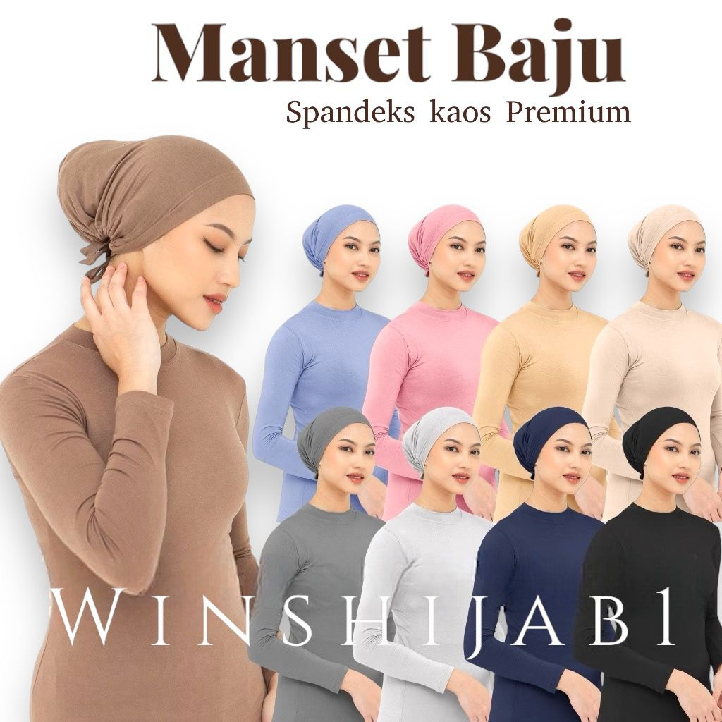 Manset Baju wanita Polos Turtle Neck Menset Lengan Panjang Kerah Sanghai Dalaman Perempuan 30 Warna