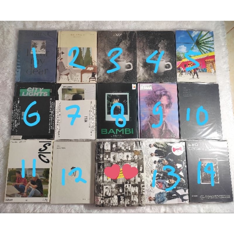 WTS want to sell aab album only exo dear my dear universe kokobob city light bambi self portrait exa