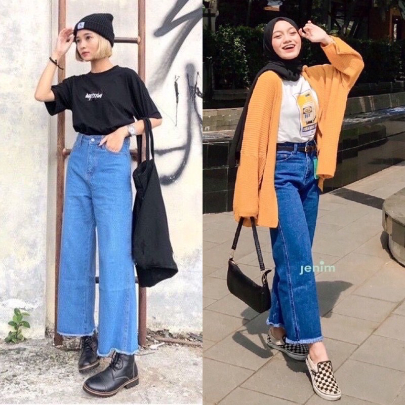 KULOT JEANS RAWIS WANITA//KULOT JEANS//KULOT HIGHWAIST JEANS//KULOT BOYFRIEND JEANS