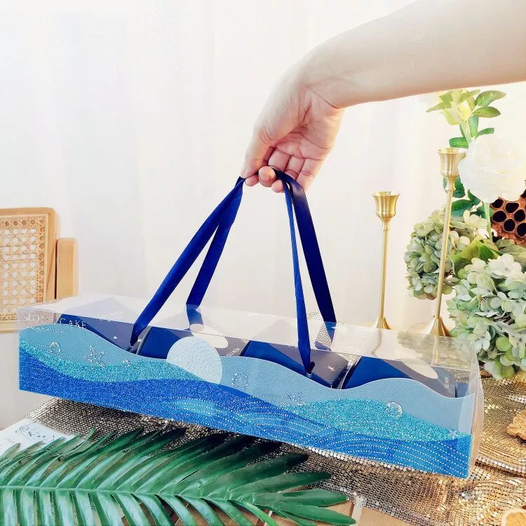 Kotak Mika Tali / Box Mika Transparan / Box Mika Tali / Box kue Box Cake Handle Tali / Box Handle Mi