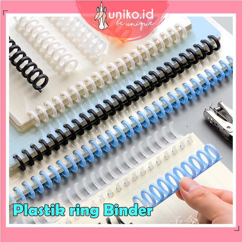 

UNIKO.ID DIY RING BINDER PLASTIK SPIRAL 30 HOLES LUBANG UNTUK LOOSE LEAF PAPER A4 B5 A5 A6 A7 PLASTIC BINDER STRIP