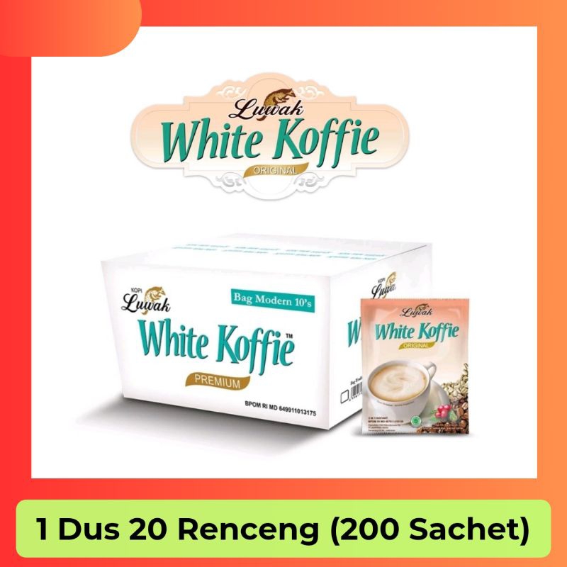 

LUWAK WHITE KOFFIE Kopi Luwak White Coffie 1 Karton Isi 20 Renceng ( 200 Saset) Original