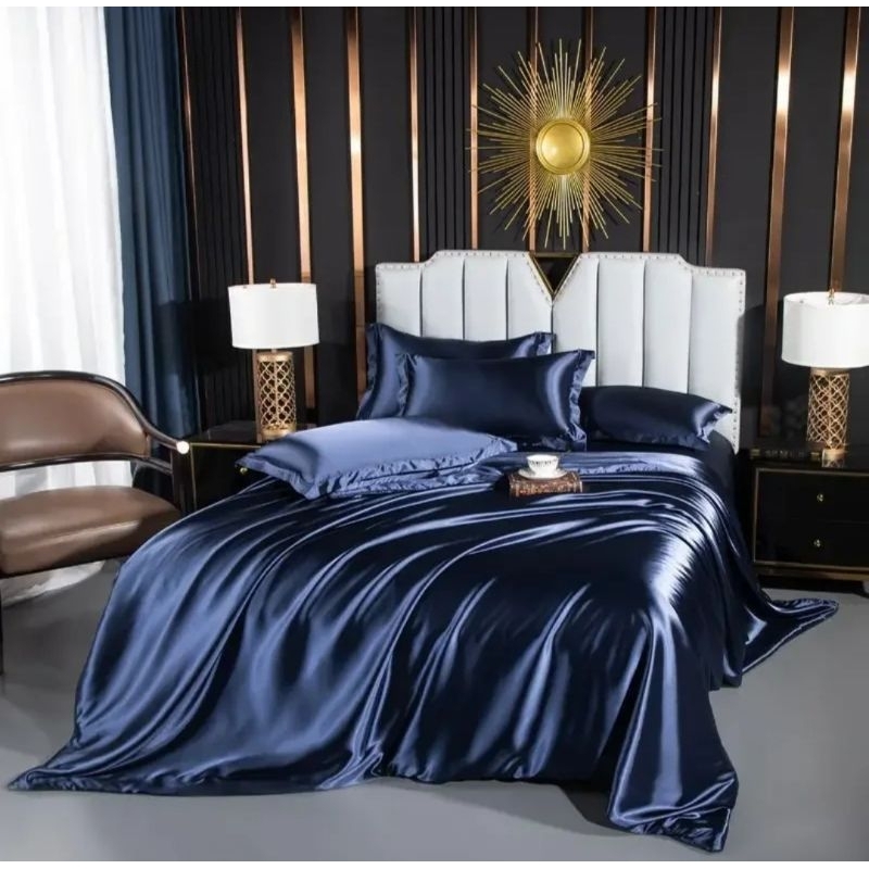Bedcover Set Sprei Satin Velvet/Bedcover Satin/Sprei Satin UK 100x200 /Sprei Anti Geser