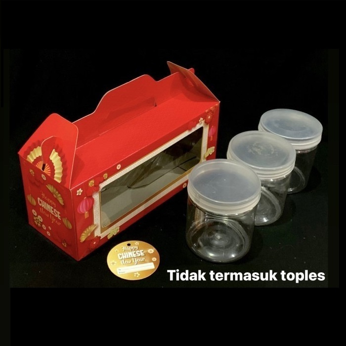 5 Pcs Box Toples 800 Ml Isi 3 Kotak Hampers Imlek10x28x14  Dus Toples Kue Kering Cookies Packaging