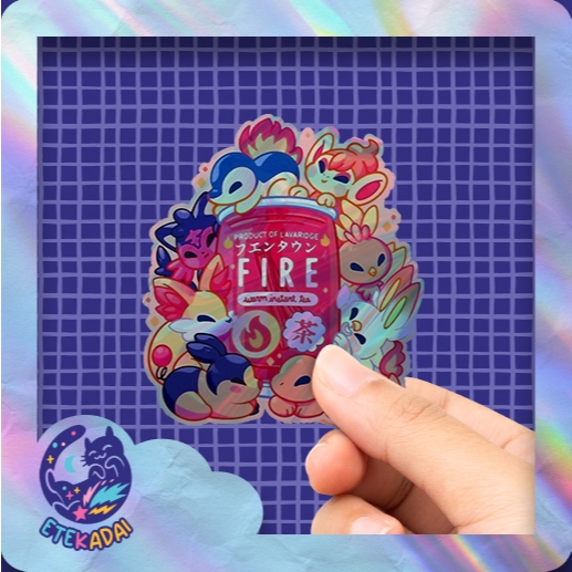 

Stiker Hologram Anime Game Red Pokemon Drink