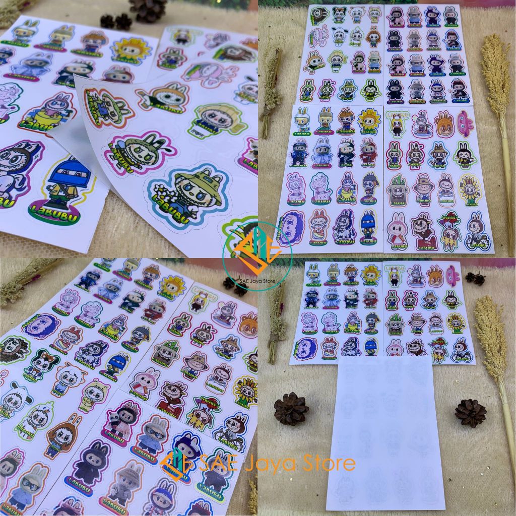 

SAE - (1 LEMBAR ISI 16 PCS) STICKER MINI KARAKTER LABUBU / STIKER BUKU LABUBU / STIKER MOTIF LABUBU
