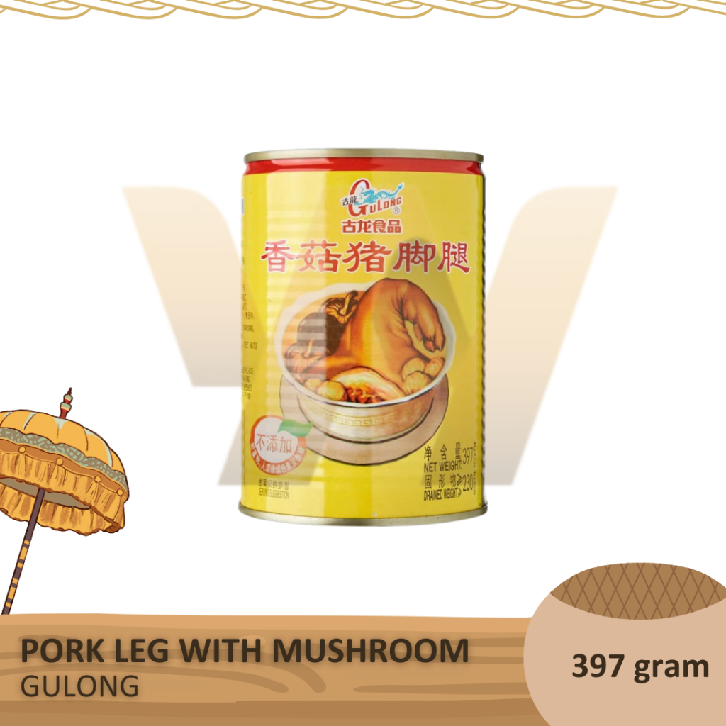 

Gulong Canned Pork Leg With Mushroom / Kaki Babi Dengan Jamur Kaleng 397 gram