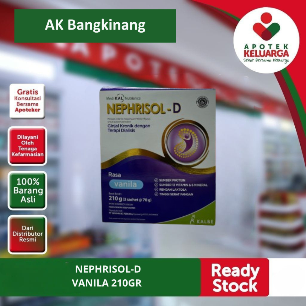 

KALBE SUSU FIMA NEPHRISOL D VANILA 210 GR #NUTRISIPENDERITAGANGGUANGINJAL