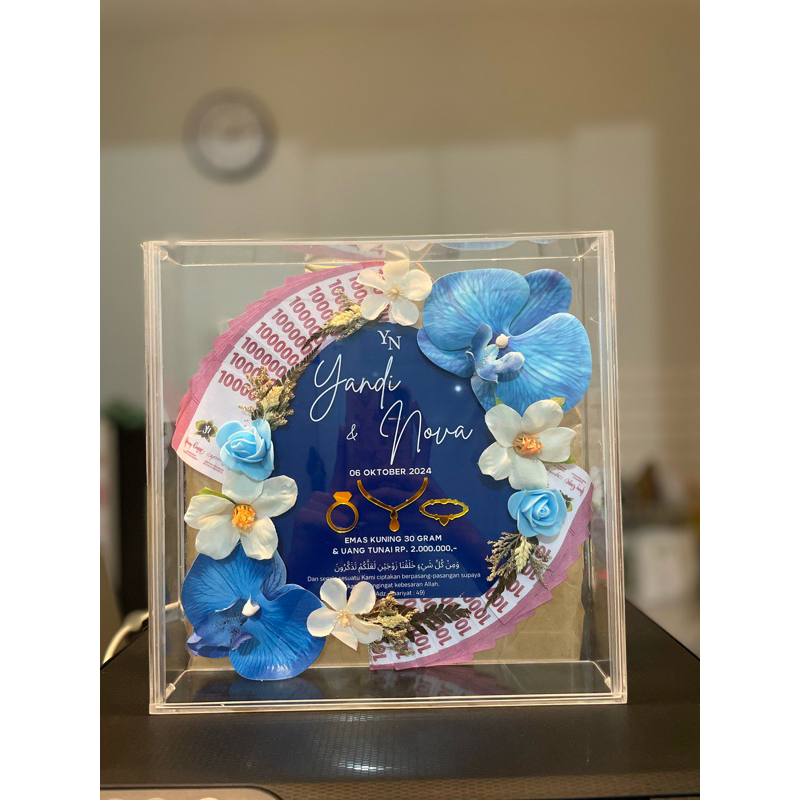 BINGKAI MAHAR AKRILIK MAHAR UANG 3D Mahar Aesthetic