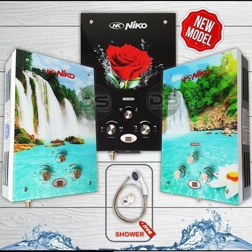 Water Heater NIKO 6LN 6LDN 6LDG Pemanas Air Indikator LED Tempered Glass