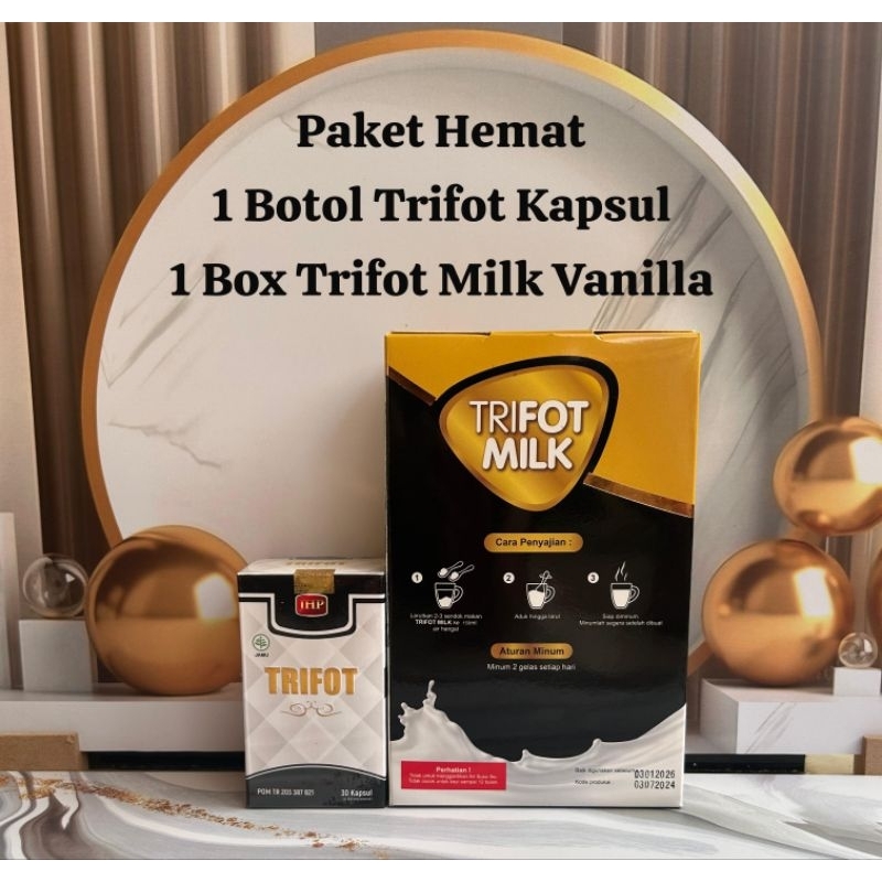 

Paket Bundling 1 Botol KAPSUL Kunyit+ 1 Box TRIFOT MILK BPOM MULTIVITAMIN BADAN