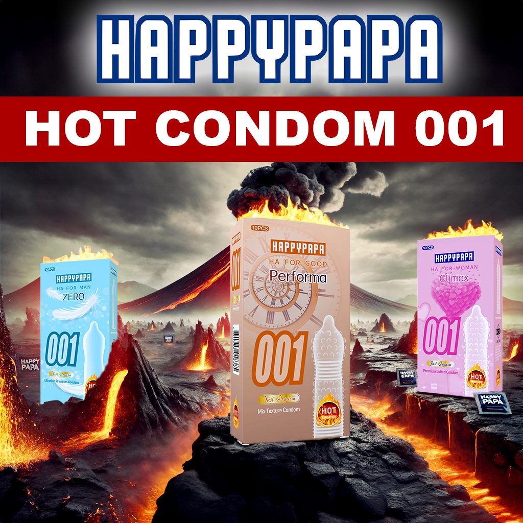 Kondom 001 PREMIUM Super Tipis - Condom Bergerigi Berduri Dotted (1 Kotak Isi 10Pcs) Ultrathin