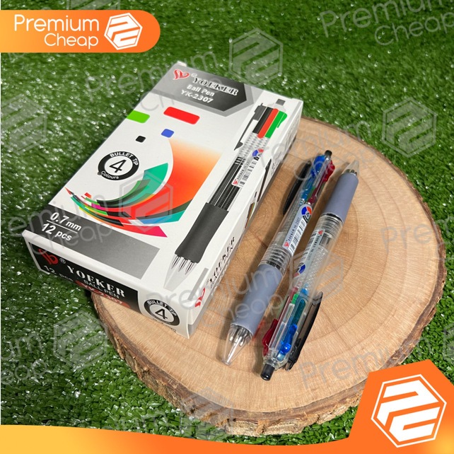 

[12 PCS] Pulpen Pen 4 Warna Yoeker 0.7mm
