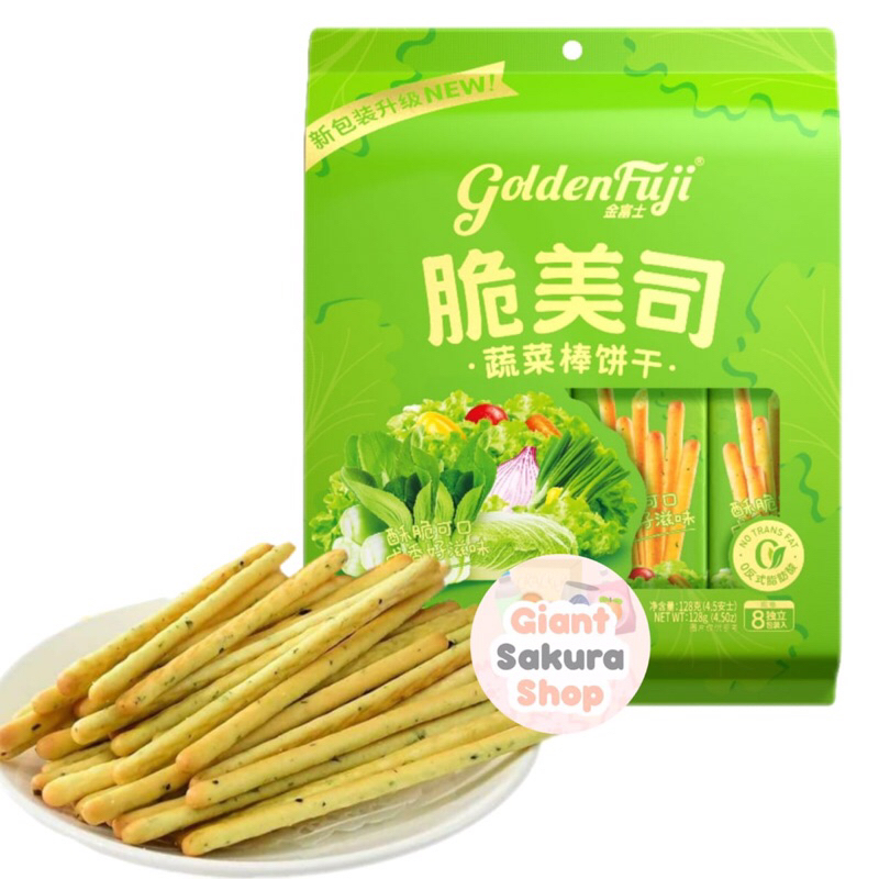 

Golden Fuji Vegetable Stick Biscuit / biskuit stik rasa sayuran / cemilan impor / biskuit