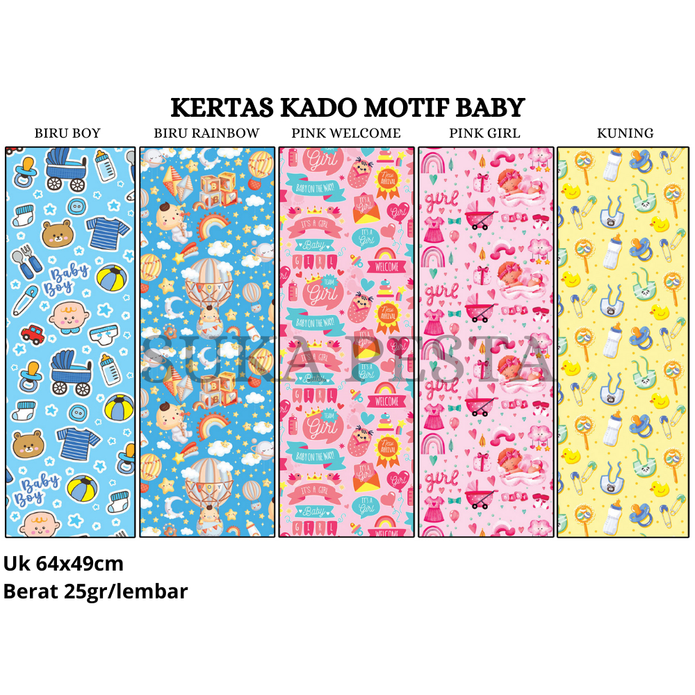 

[ECER] KERTAS KADO MOTIF BABY / GIFT WRAPPING PAPER