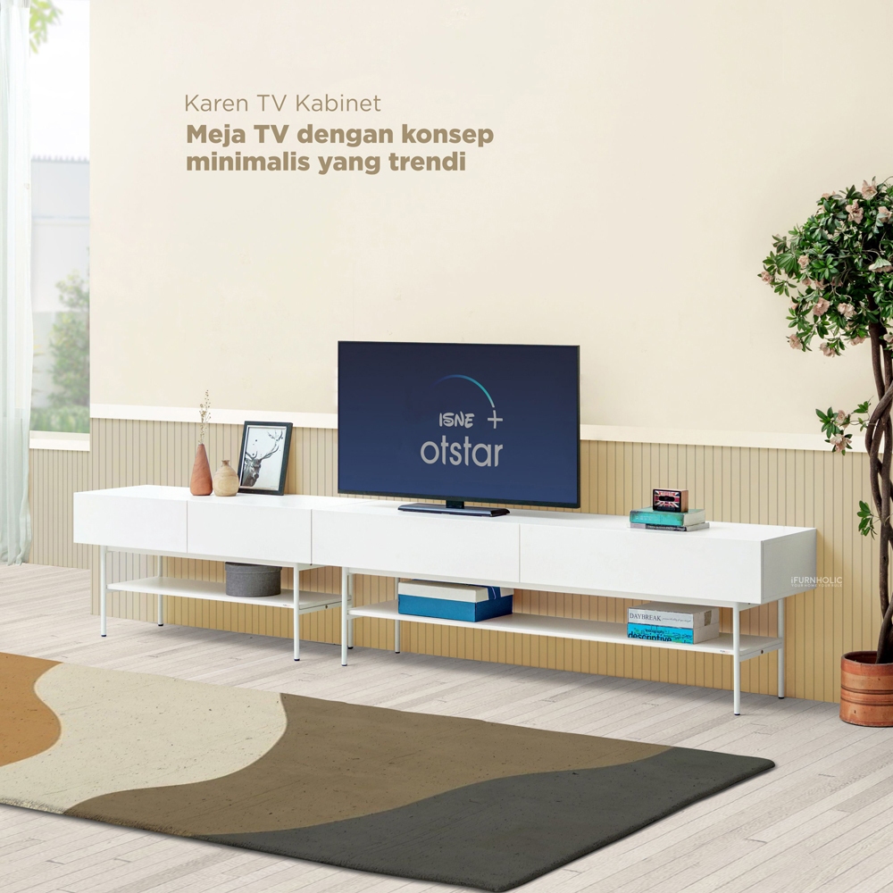 IFURNHOLIC Karen TV Cabinet 120 & 180 | Meja TV Minimalis | Lemari TV Minimalis Modern | Furniture