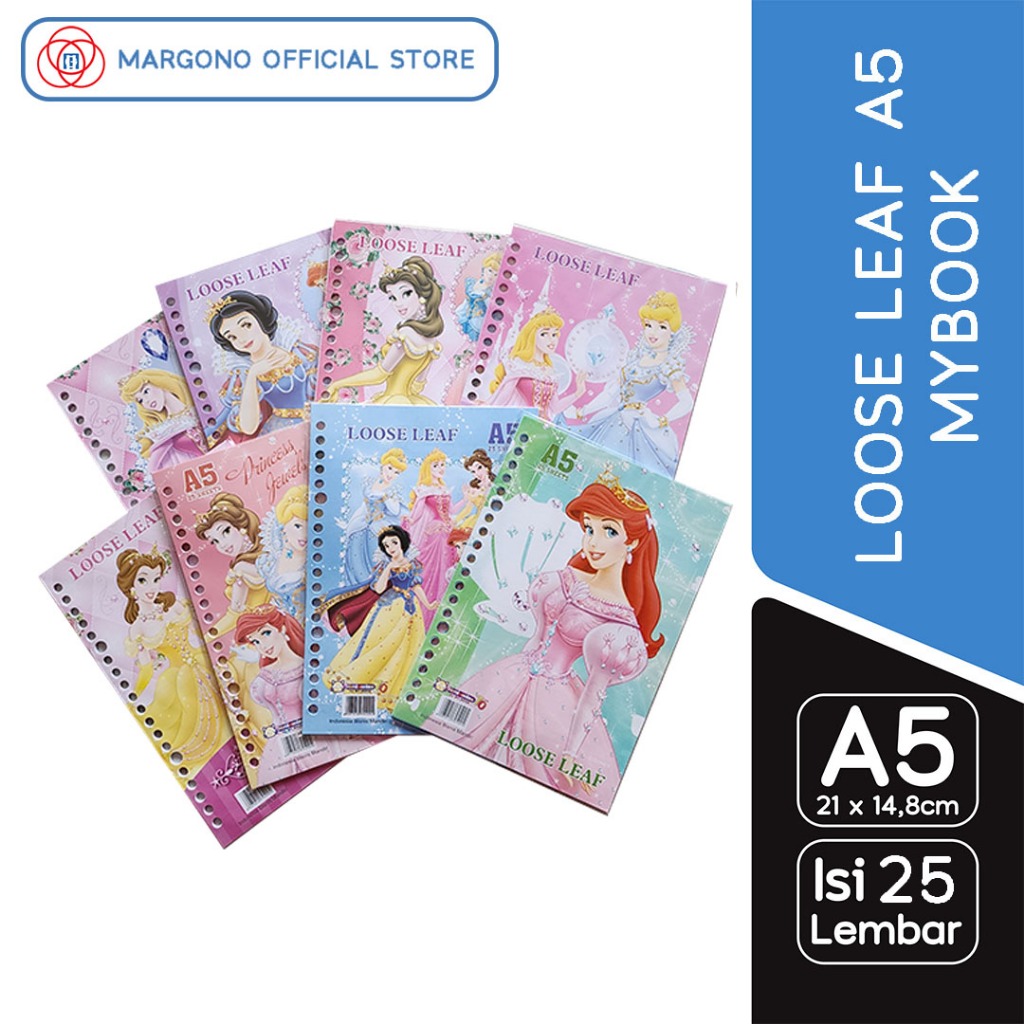 

My Book Distinction Loose Leaf Isi Binder A5 Disney Princess - 25 Lembar Full Color Print Ori Official Lisensi