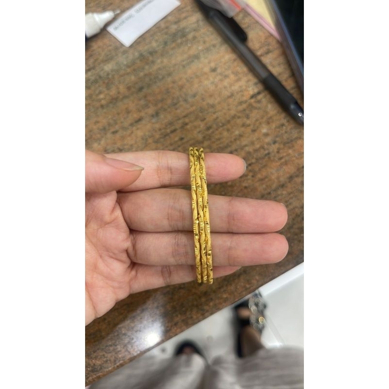 gelang keroncong ulir simple cantik 2graman emas asli kadar 700