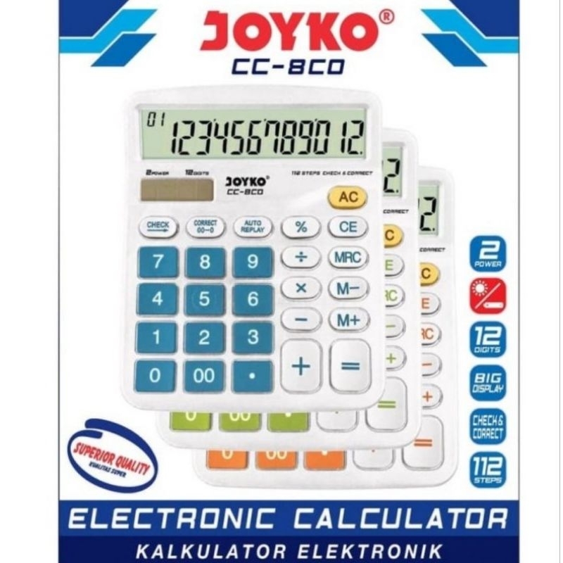 

Calculator Kalkulator Joyko CC-8CO 12 Digits check correct