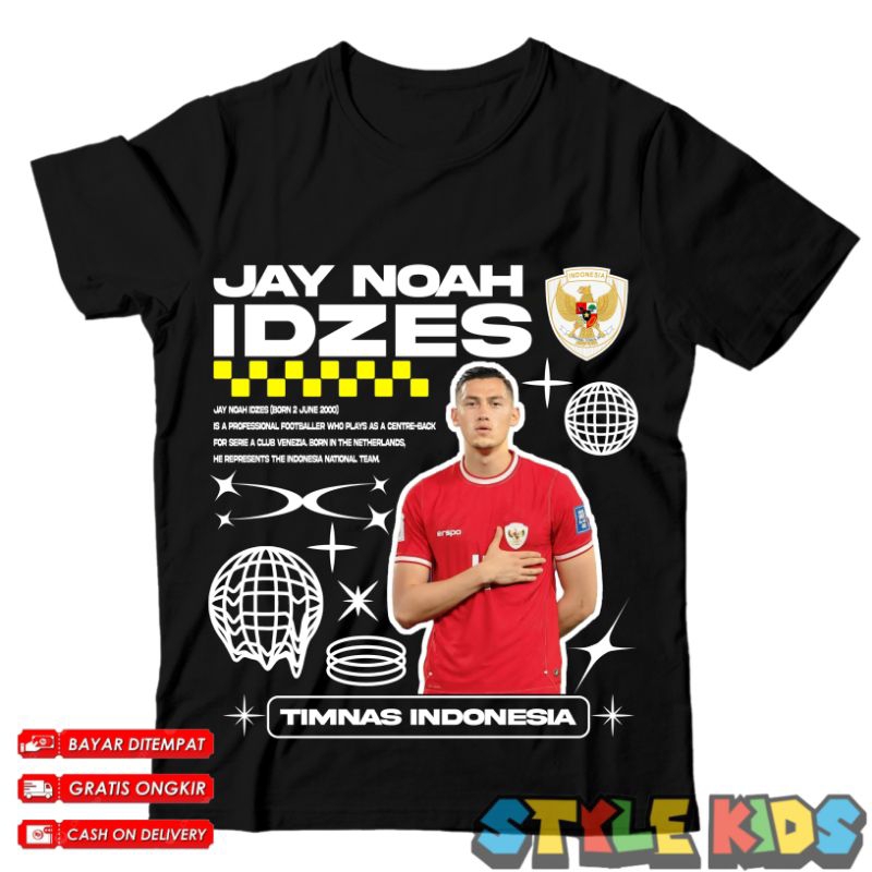 (BISA COD) Kaos Anak Jay Noah Idzes Player Timnas Indonesia Baju Anak Jay Idzes