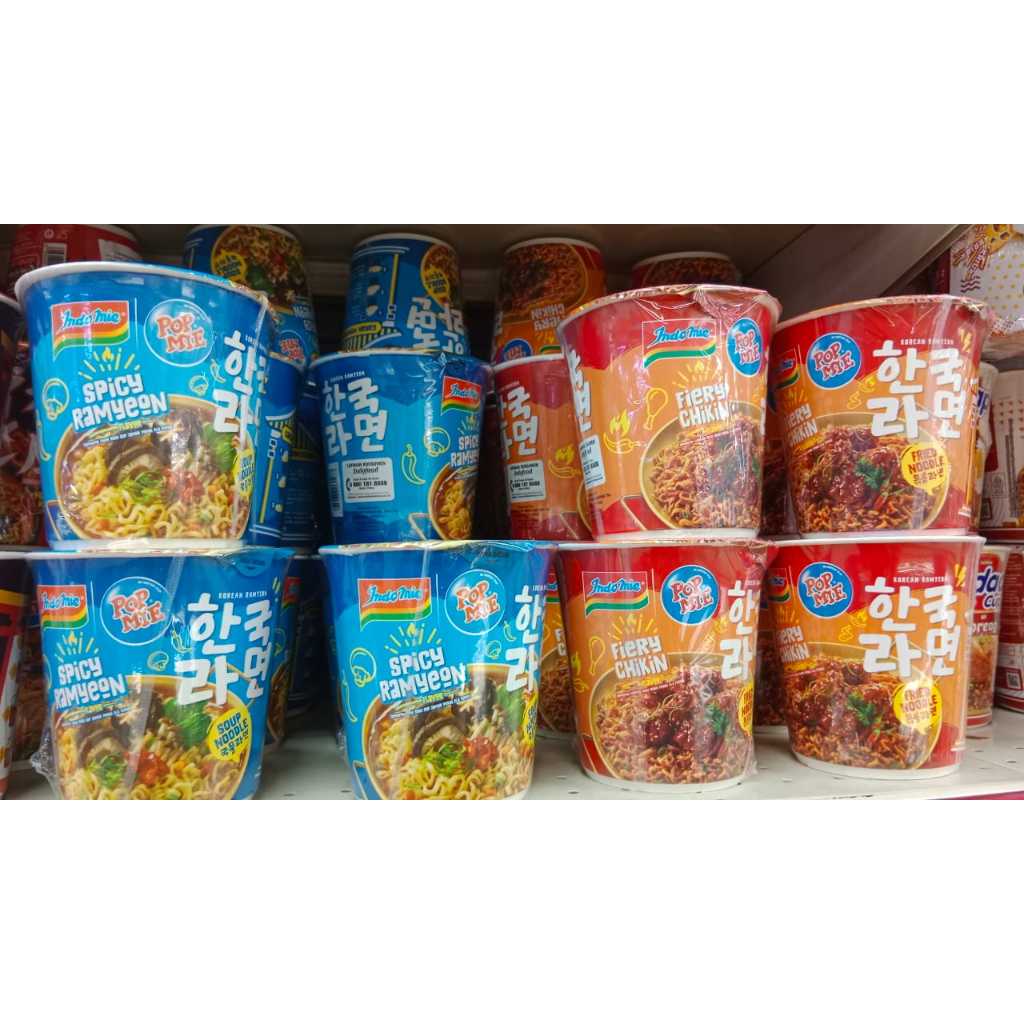 

INDOMIE POP MIE BARU CUP GELAS PRODUK BARU SPICY RAMYEON / RAME / FIERY CHIKIN