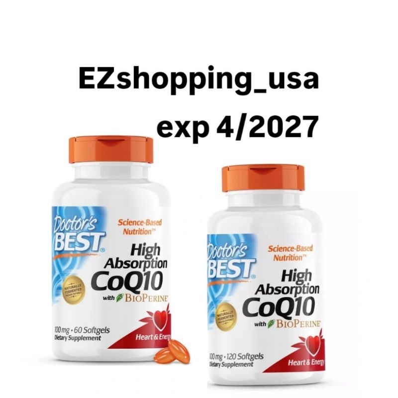 doctor's best absorption coq10 100mg 60 sofgels and 120 sofgels  COQ10