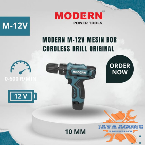 MODERN Bor Cordless Drill Tangan M-12 V / Bor Baterai Charger Cas M12V