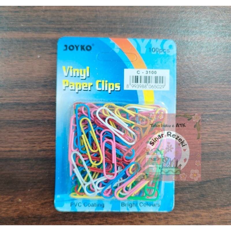 

100 buah!!C-3100/paper clip warna joyko/vinyl paper clips/paper klip vinil