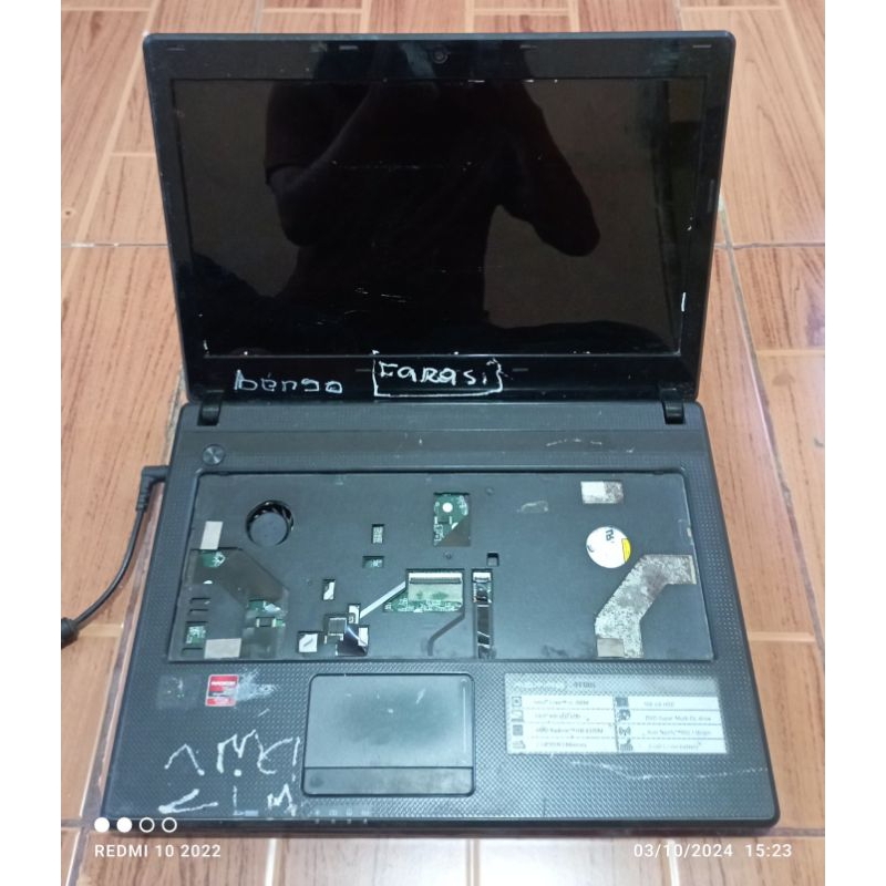 Laptop Acer Aspire 4738G Intel core i3 DDR3 kondisi matot Casing depan pecah, tidak hardisk, keyboar