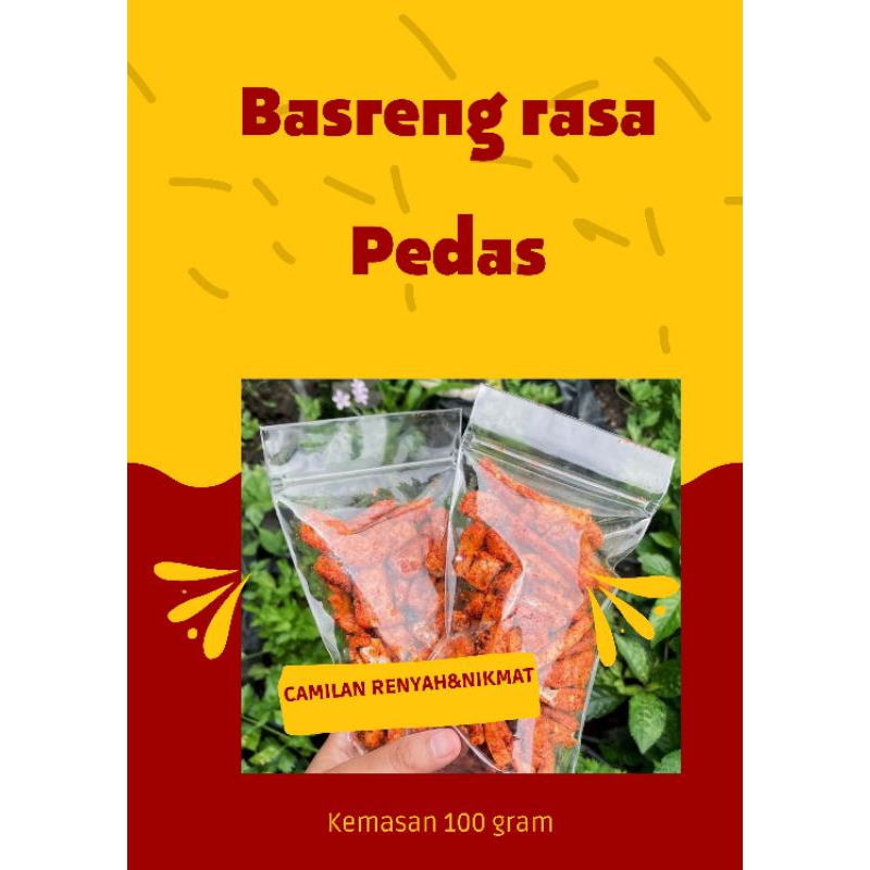 

Basreng stik pedas kemasan 100 gram