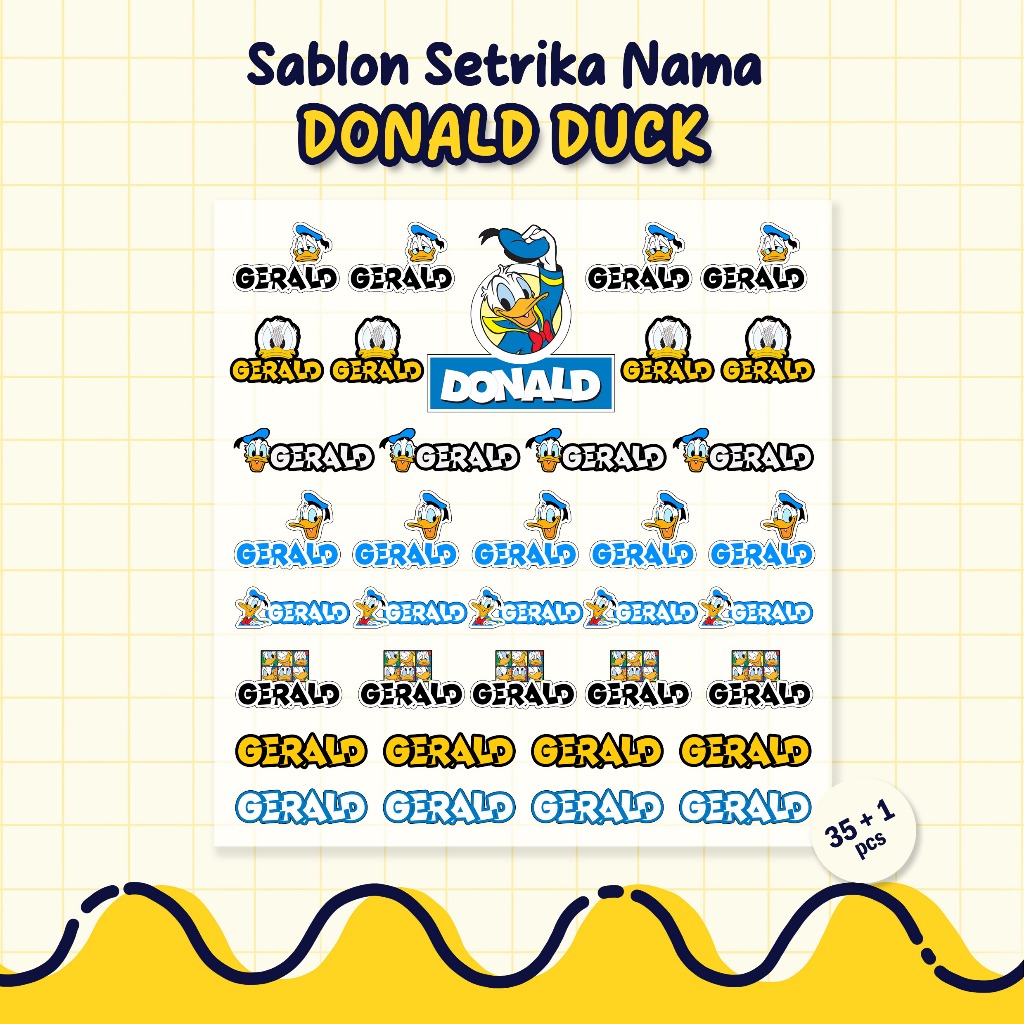 

Sablon Setrika Nama, Sablon DTF Nama, Tema Donald Duck by Sablon Nama