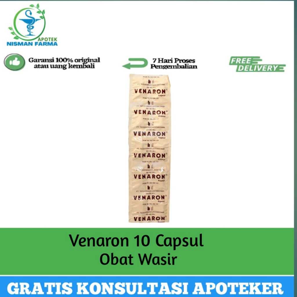 VENARON Obat Wasir 1 strip isi 10 kapsul | VENARON STRIP | venaron meringankan gejala wasir 1 strip 