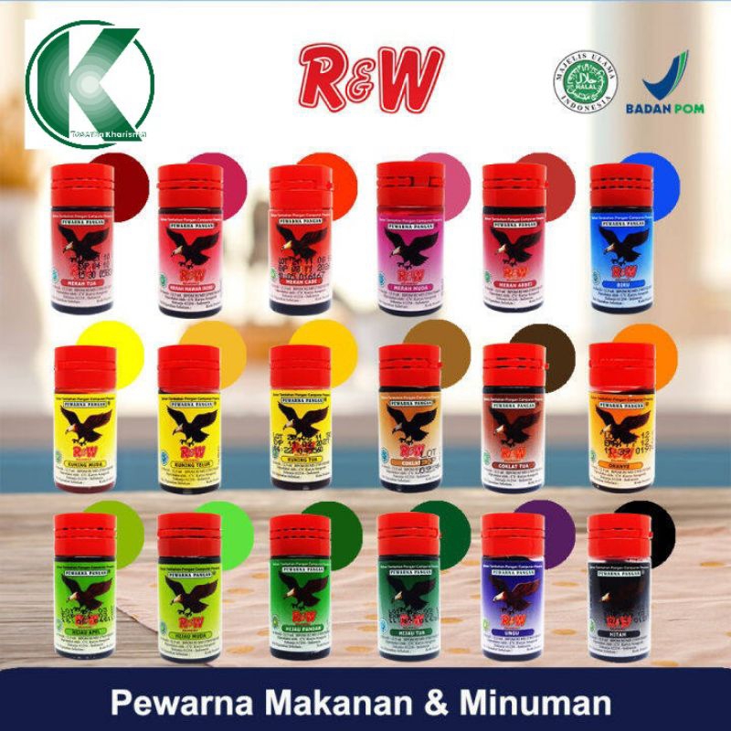 

R&W pewarna makanan 12 ml.GROSIIIIRRR!!!