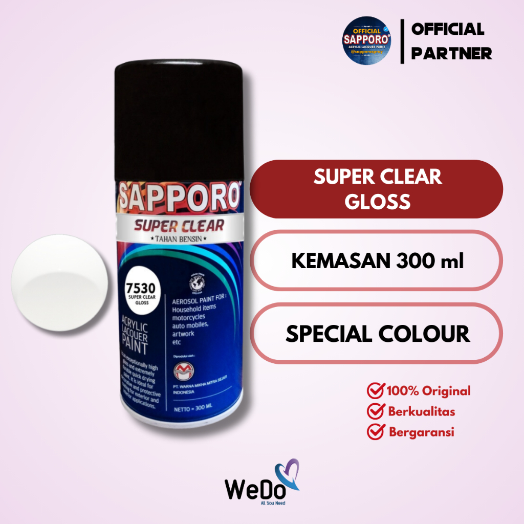 Sapporo Super Clear Gloss Clear Doff Cat Semprot Pylox Saporo Paint