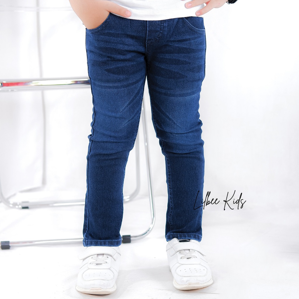 LILBEE Celana Jeans Panjang Anak Laki Laki Soft Denim Levis Biru Stretch Keren CD 001