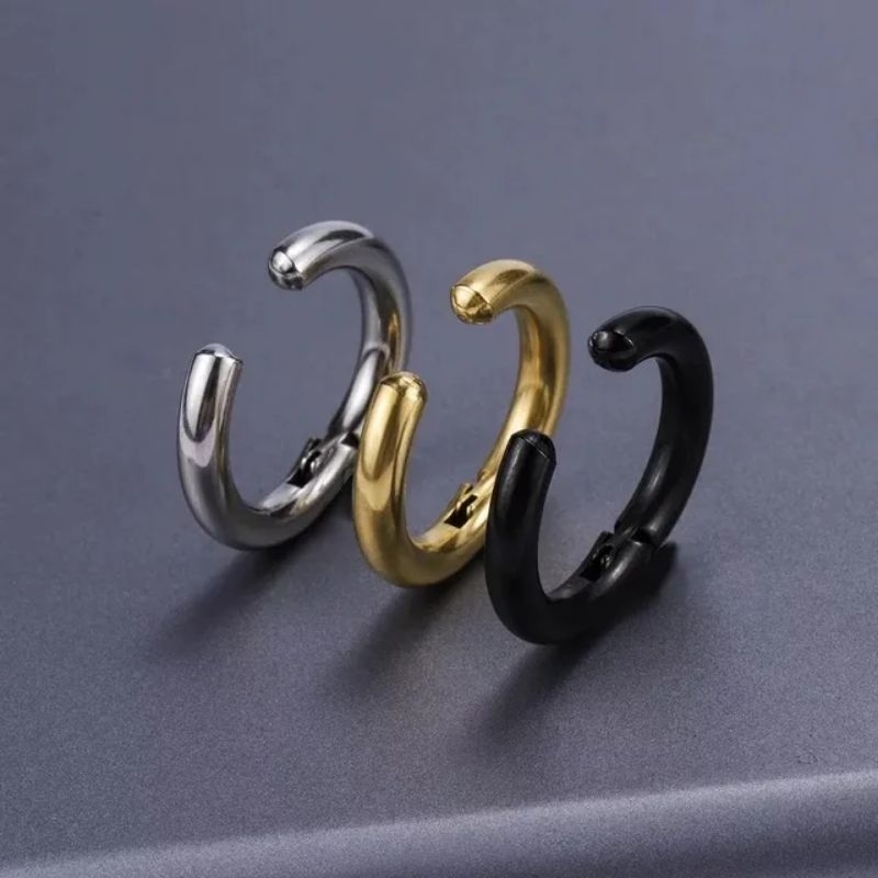 ORIGINAL Anting Jepit / Fake Piercing Model Hoop/Anting Tanpa Tindik ( A. Jepit Hoop) 2026