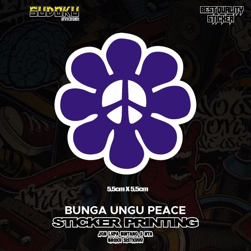 

STICKER STIKER PRINTING BUNGA UNGU PERDAMAIAN PEACE VIRAL FYP AESTHETIC