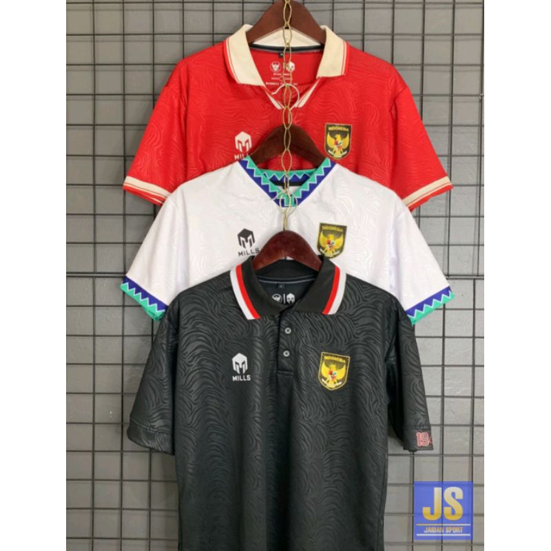 jersey MILLS timnas indonesia kualitas GO logo garuda timbul // jersey MILLS timnas indonesia warna 