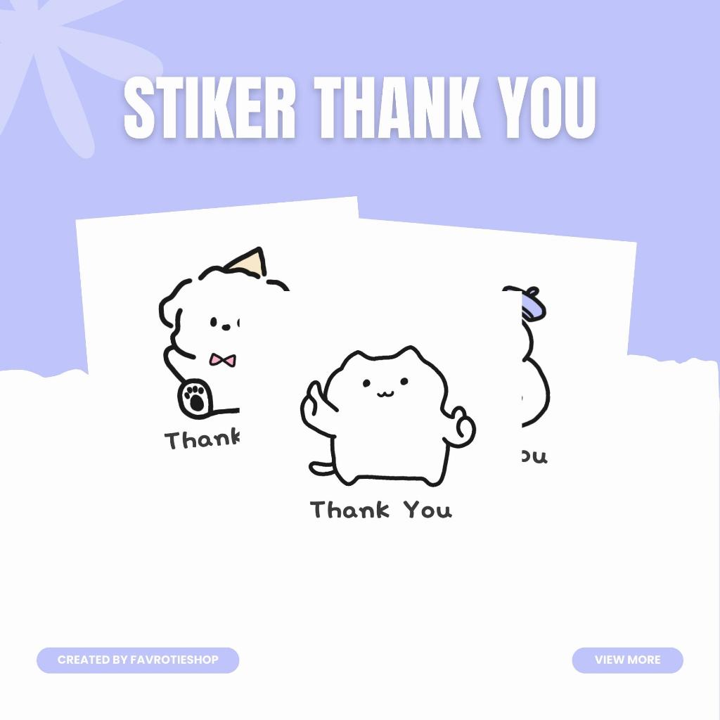 

Stiker Thank You Monochrome | Label Stiker Thank You ✨