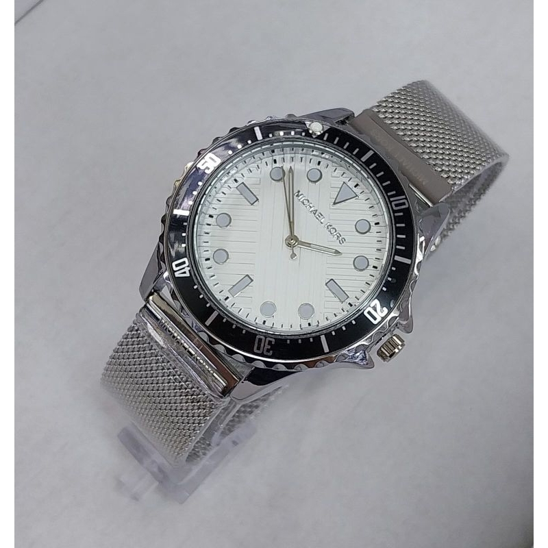 (BISA COD) JAM TANGAN PRIA - MK - TALI RANTAI PASIR - BAHAN STAINLESS STELL - DIAMETER 3,8CM