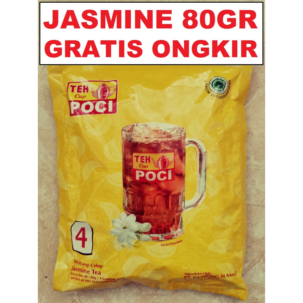 

teh poci jasmine kuning 80gr celup jumbo melati 80 gr ASLI 100%