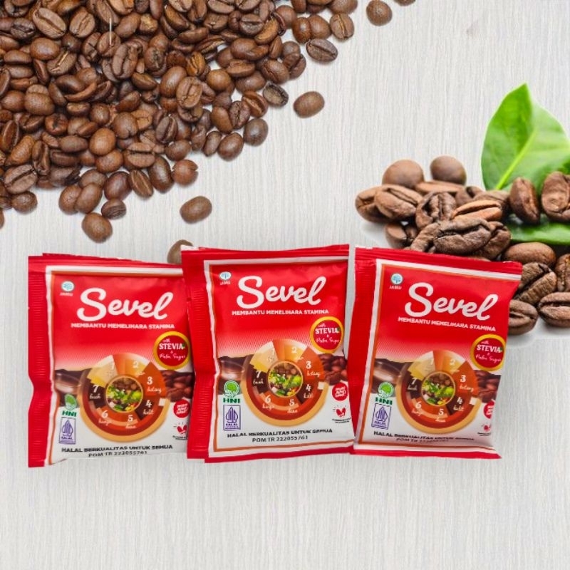 

Kopi 7 Elemen Sevel HNI HPAI Kopi Coffe HNI HPAI Sachet / Per sachet Kemasan Merah