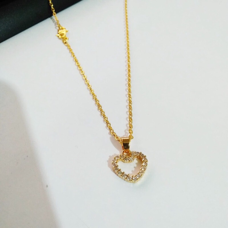 kalung liontin love permata zircon