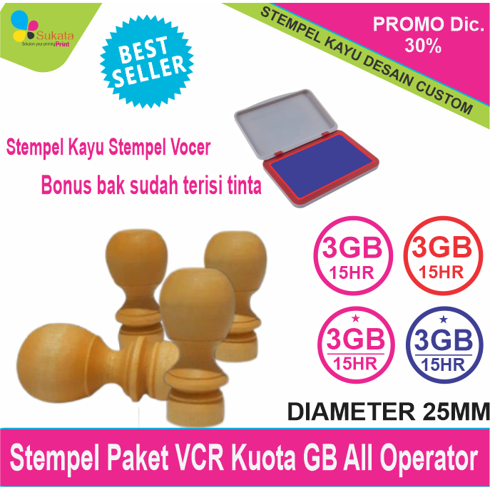 

STEMPEL Vocher Kouta All Operator VCR KOUTA Stempel Kayu Paket lengkap siap pakai