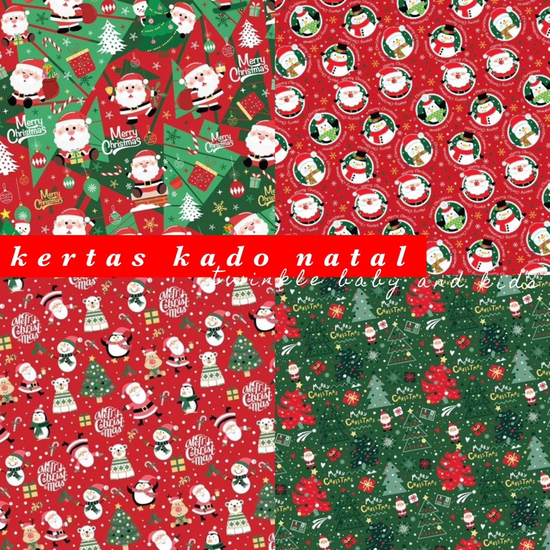 

KERTAS KADO WRAPPING PAPER EDISI NATAL CHRISTMAS SANTA HAMPERS BINGKISAN HANG TAG KARTU UCAPAN GREETING CARDS