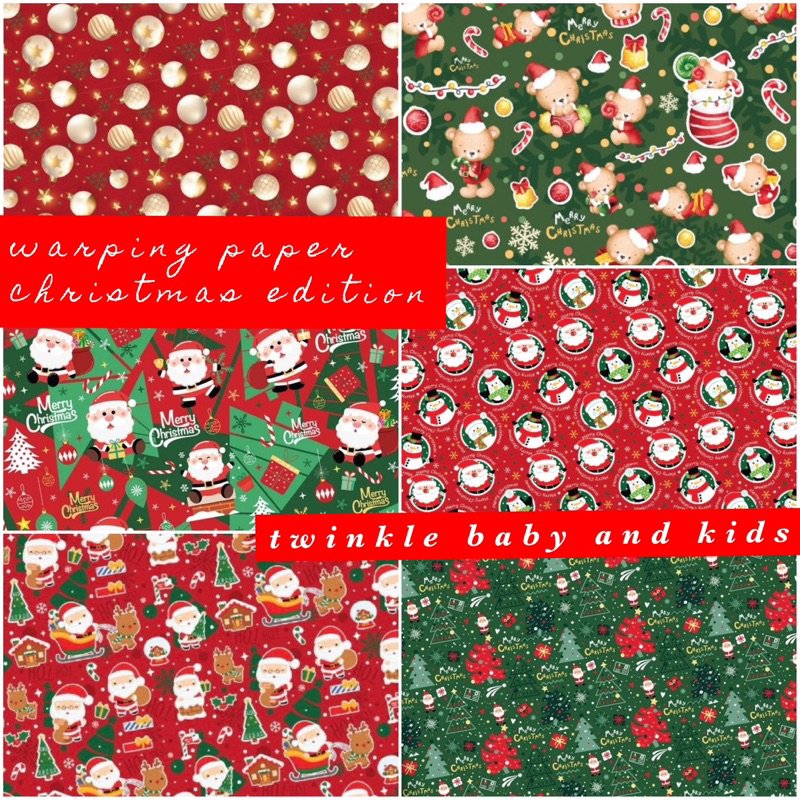 

KERTAS KADO NATAL MERRY CHRISTMAS WRAPPING PAPER HAMPERS KADO NATAL ANAK BINGKISAN KOTAK STICKER LABEL