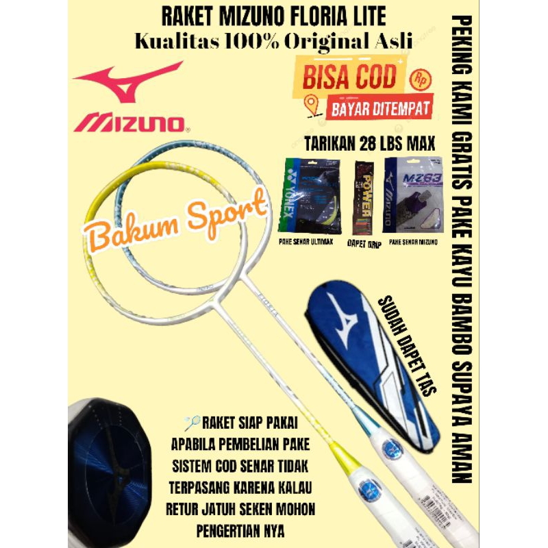Raket mizuno floria lite kualitas 100% Original asli Bisa (COD)