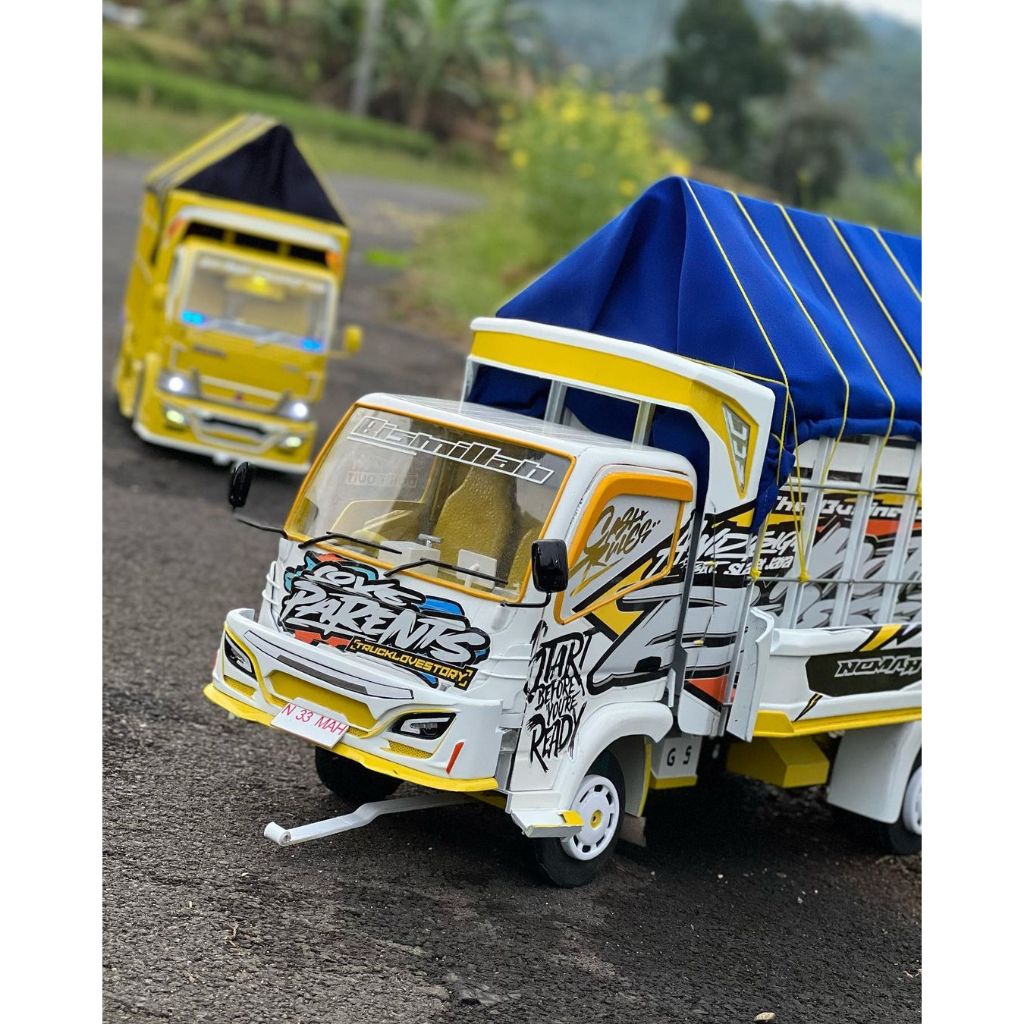 TERLARIS PROMO MINIATUR TRUK OLENG KAYU ASLI JUMBO FULL VARIASI LAMPU LED BONUS TERPAL TRUK OLENG MA